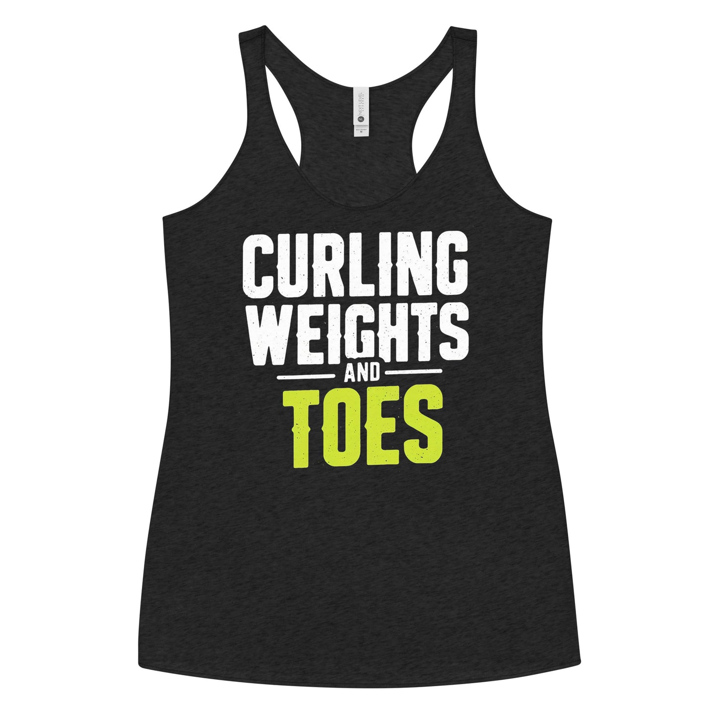 Curling Weights And Toes Racerback Tank