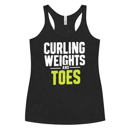 Curling Weights And Toes Racerback Tank